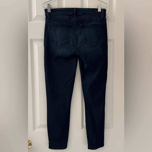 PAIGE 👖Verdugo Crop Skinny Jeans Ladies’ Size 28 Dark Blue Made in USA - Picture 4 of 13